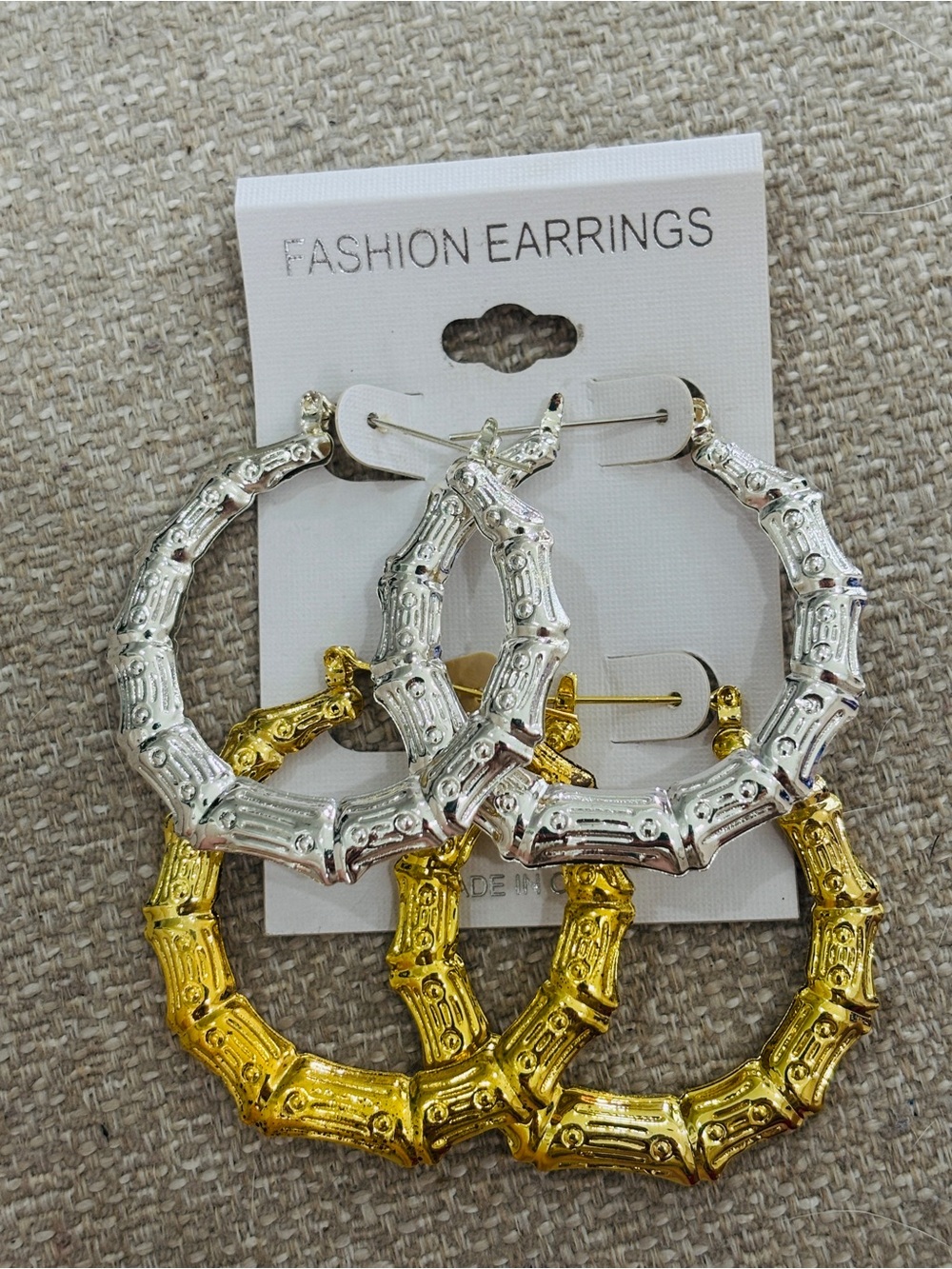 Bamboo Hoop Set - Gold & Silver